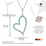 Herzanhänger Für Damen 925er Silber mit Anhänger - Grün