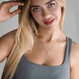Herzanhänger Für Damen 925er Silber mit Anhänger - Gelbgrün