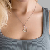 Herzanhänger Für Damen 925er Silber mit Anhänger - Gelbgrün