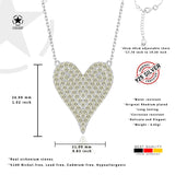 Zirkon Herzkette Für Damen 925er Silber mit Anhänger - Gelbgrün