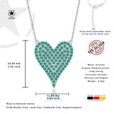 Zirkon Herzkette Für Damen 925er Silber mit Anhänger - Grün