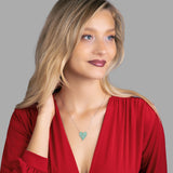 Zirkon Herzkette Für Damen 925er Silber mit Anhänger - Grün