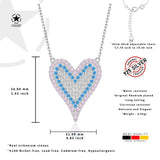 Zirkon Herzkette Für Damen 925er Silber mit Anhänger - Mehrfarbig