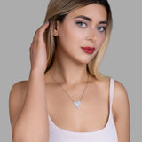 Zirkon Herzkette Für Damen 925er Silber mit Anhänger - Mehrfarbig