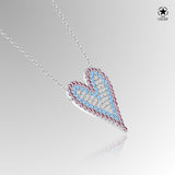 Zirkon Herzkette Für Damen 925er Silber mit Anhänger - Mehrfarbig