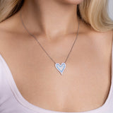 Zirkon Herzkette Für Damen 925er Silber mit Anhänger - Mehrfarbig