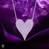 Zirkon Herzkette Für Damen 925er Silber mit Anhänger - Violett