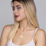 Zirkon Herzkette Für Damen 925er Silber mit Anhänger - Weiß