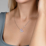 Zirkon-Schmetterlingskette Für Damen 925er Silber mit Anhänger