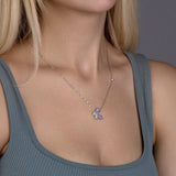 Zirkon-Schmetterlingskette Für Damen 925er Silber mit Anhänger