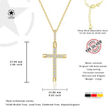 Kreuz Halskette mit Zirkonsteinen Für Damen 925er Silber mit Anhänger