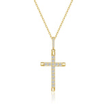 Kreuz Halskette mit Zirkonsteinen Für Damen 925er Silber mit Anhänger
