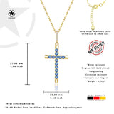 Kreuz Halskette mit Zirkonsteinen Für Damen 925er Silber mit Anhänger
