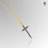 Kreuz Halskette mit Zirkonsteinen Für Damen 925er Silber mit Anhänger