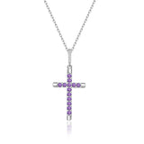 Kreuz Halskette mit Zirkonsteinen Für Damen 925er Silber mit Anhänger