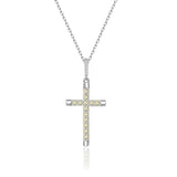 Kreuz Halskette mit Zirkonsteinen Für Damen 925er Silber mit Anhänger