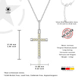 Kreuz Halskette mit Zirkonsteinen Für Damen 925er Silber mit Anhänger