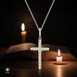 Kreuz Halskette mit Zirkonsteinen Für Damen 925er Silber mit Anhänger
