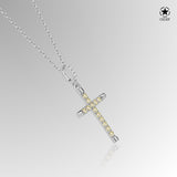 Kreuz Halskette mit Zirkonsteinen Für Damen 925er Silber mit Anhänger