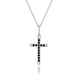 Kreuz Halskette mit Zirkonsteinen Für Damen 925er Silber mit Anhänger