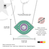 Auge-Silberhalskette mit Zirkonstein Für Damen 925er Silber mit Anhänger
