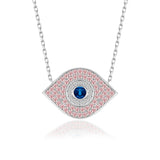 Auge-Silberhalskette mit Zirkonstein Für Damen 925er Silber mit Anhänger