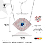 Auge-Silberhalskette mit Zirkonstein Für Damen 925er Silber mit Anhänger