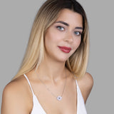 Auge-Silberhalskette mit Zirkonstein Für Damen 925er Silber mit Anhänger