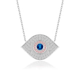 Auge-Silberhalskette mit Zirkonstein Für Damen 925er Silber mit Anhänger