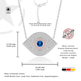 Auge-Silberhalskette mit Zirkonstein Für Damen 925er Silber mit Anhänger