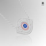 Auge-Silberhalskette mit Zirkonstein Für Damen 925er Silber mit Anhänger