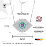 Auge-Silberhalskette mit Zirkonstein Für Damen 925er Silber mit Anhänger