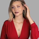 Zirkonstein Herzkette Für Damen 925er Silber mit Anhänger - Gold/Dunkelblau