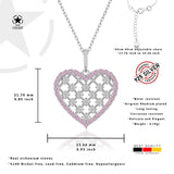 Zirkonstein Herzkette Für Damen 925er Silber mit Anhänger - Silber/Rosa