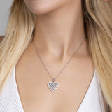 Zirkonstein Herzkette Für Damen 925er Silber mit Anhänger - Silber/Gelb-Blau-Rosa
