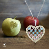 Zirkonstein Herzkette Für Damen 925er Silber mit Anhänger - Silber/Gelb-Blau-Rosa