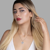 Zirkonstein Herzkette Für Damen 925er Silber mit Anhänger - Silber/Gelb-Blau-Rosa