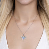 Zirkonstein Herzkette Für Damen 925er Silber mit Anhänger - Silber/Gelb-Blau-Rosa