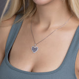 Zirkonstein Herzkette Für Damen 925er Silber mit Anhänger - Silber/Dunkelblau