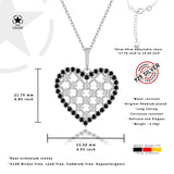 Zirkonstein Herzkette Für Damen 925er Silber mit Anhänger - Silber/Schwarz