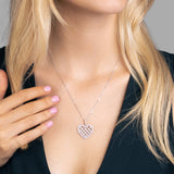 Zirkonstein Herzkette Für Damen 925er Silber mit Anhänger - Silber