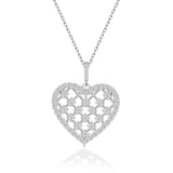 Zirkonstein Herzkette Für Damen 925er Silber mit Anhänger - Silber