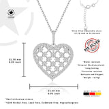 Zirkonstein Herzkette Für Damen 925er Silber mit Anhänger - Silber