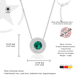 Zirkonstein-Halskette Für Damen 925er Silber mit Anhänger - Grün-Weiß