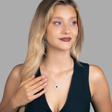 Zirkonstein-Halskette Für Damen 925er Silber mit Anhänger - Grün-Weiß