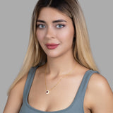 Zirkonstein-Halskette Für Damen 925er Silber mit Anhänger - Rot-Weiß