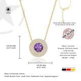 Zirkonstein-Halskette Für Damen 925er Silber mit Anhänger - Violett-Weiß