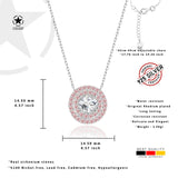 Zirkonstein-Halskette Für Damen 925er Silber mit Anhänger - Weiß-Rosa
