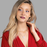 Zirkonstein-Halskette Für Damen 925er Silber mit Anhänger - Weiß-Rosa