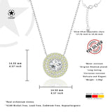 Zirkonstein-Halskette Für Damen 925er Silber mit Anhänger - Weiß-Gelbgrün